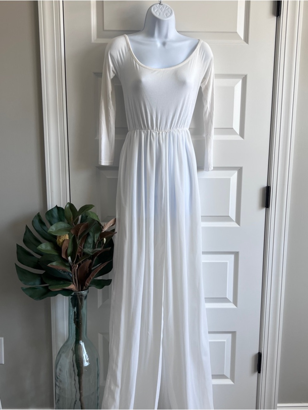 NO BRAND Maternity Photo Shoot Dress Open Belly Chiffon Stretch